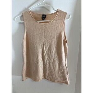 Eileen Fisher Tank Top Shirt Womens Sz S Pink/Peach Silk & Cashmere Stretch
